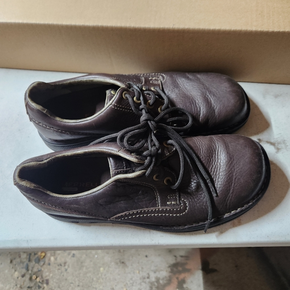 Men's Merrell Brown Dress Shoes Rambler Pebble Brown Size 10